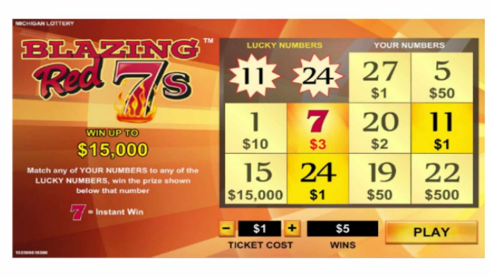 Winning ticket Michigan State Lottery