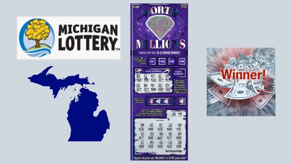 This Michigan Lottery instant scratch game called Worth Millions reveals $4 million prize.